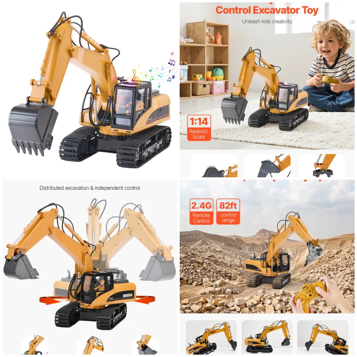 Kids Toys Kids Toys - Remote Control Excavator Toy 15 Channel