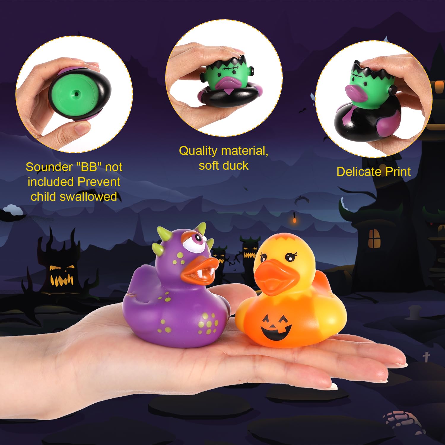 50/100PCS Halloween Rubber Duc - Rubber Duck Bath incelemesi ve fiyatı