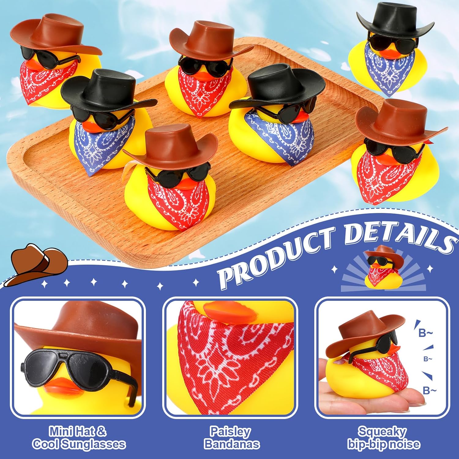 24 Set Cowboy Rubber Ducks wit - Rubber Duck Bath incelemesi ve fiyatı