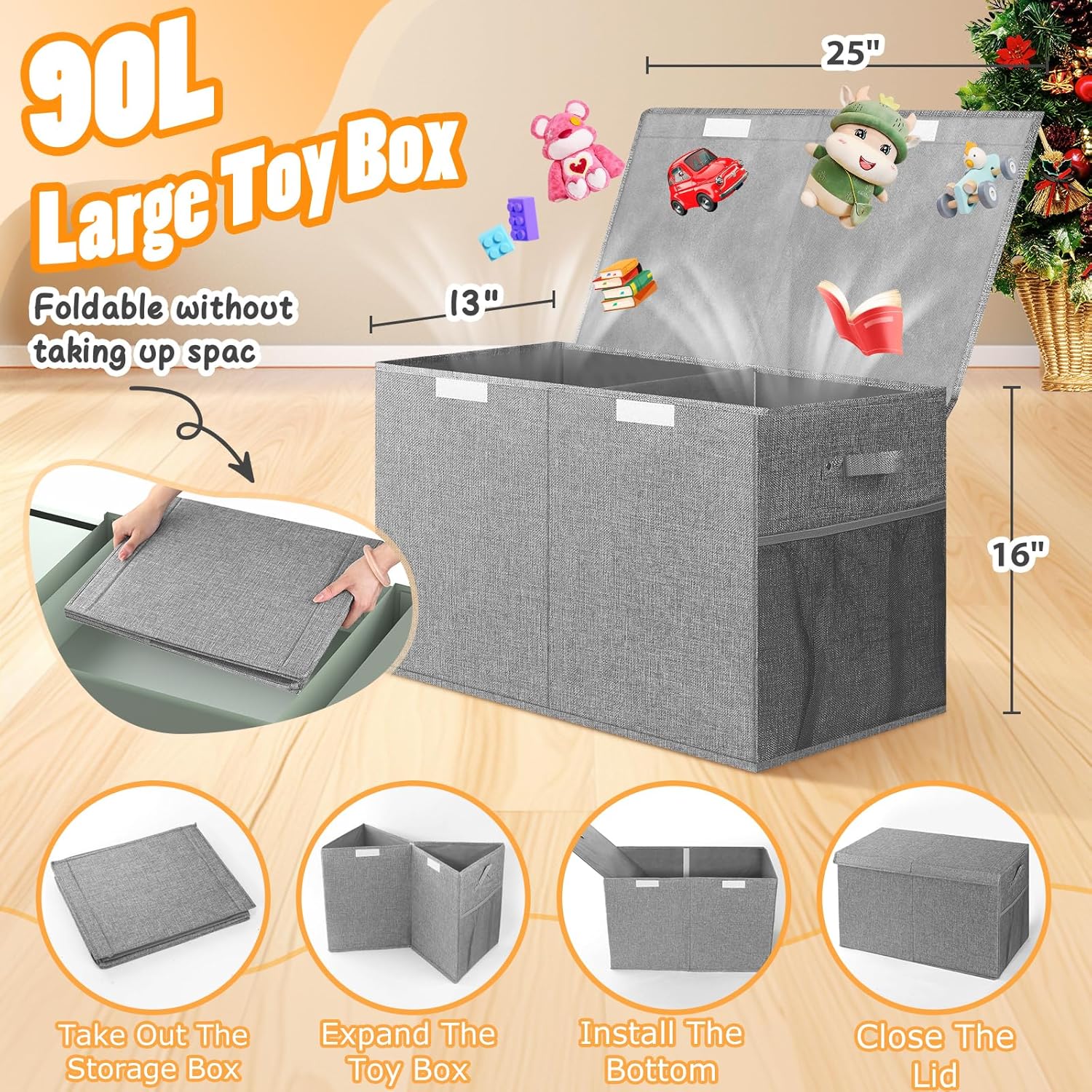 Large Toy Storage Box with Lid - Kids Toys Kids Toys incelemesi ve fiyatı