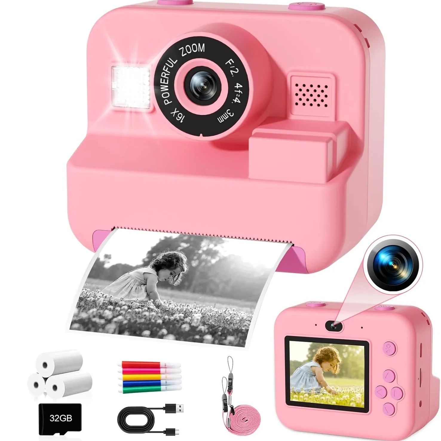 newInstant Print Camera With 3 - Kids Toys Top View incelemesi ve fiyatı