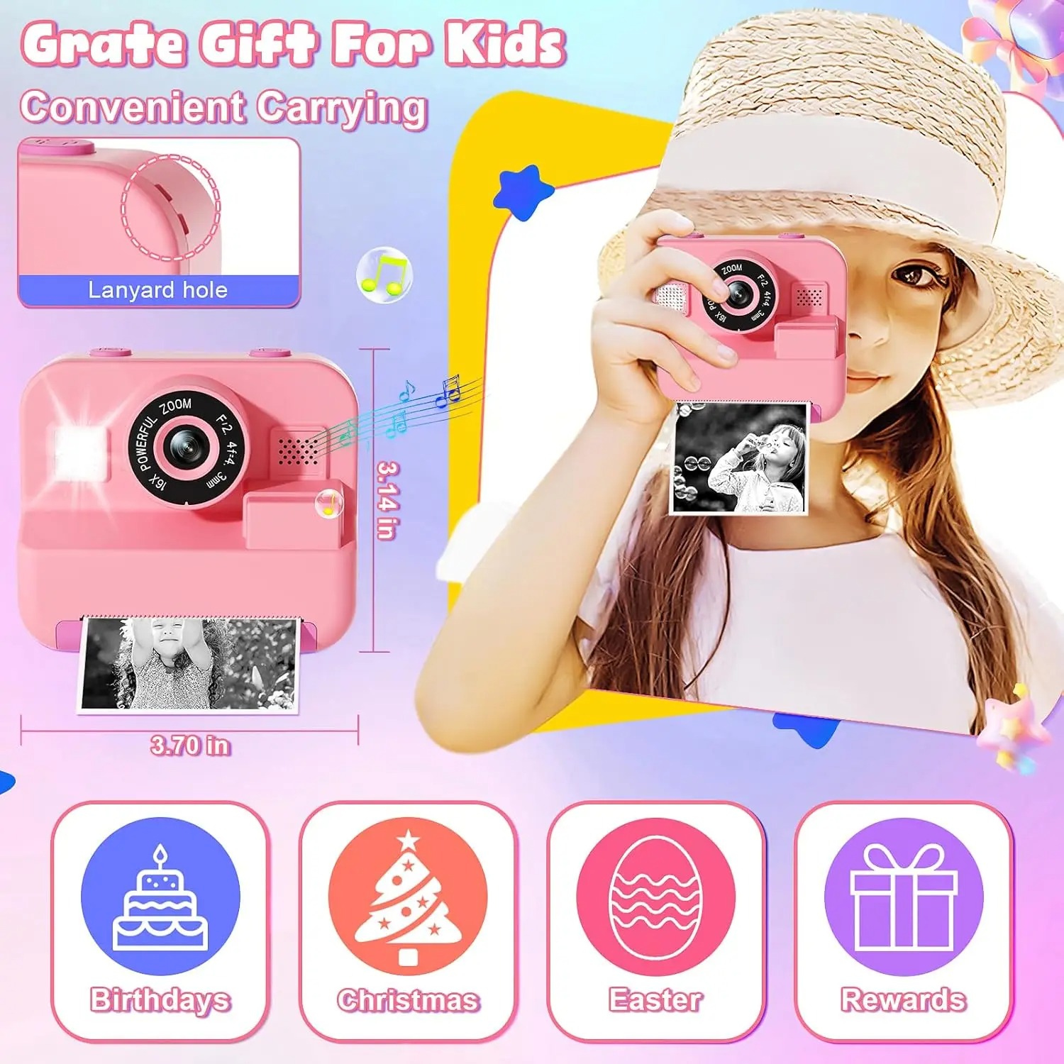 newInstant Print Camera With 3 - Kids Toys Top View incelemesi ve fiyatı