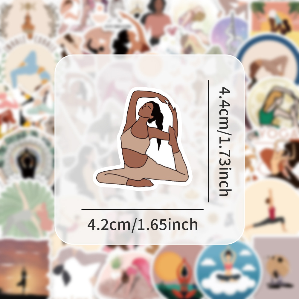 60PCS Aesthetic Yoga Stickers  - Kids Yoga Toys incelemesi ve fiyatı