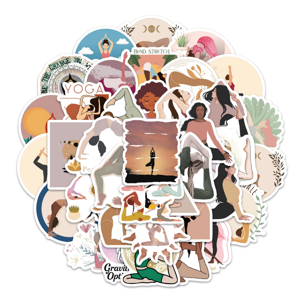 60PCS Aesthetic Yoga Stickers  - Kids Yoga Toys incelemesi ve fiyatı