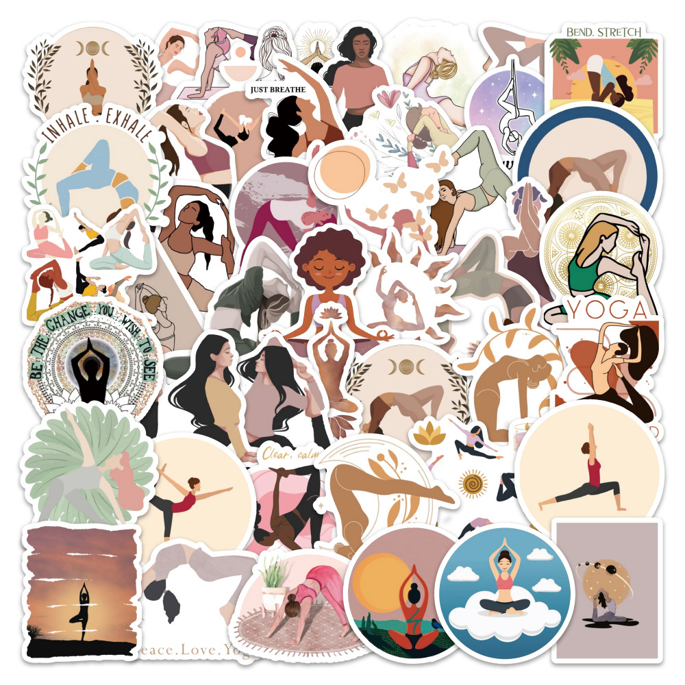60PCS Aesthetic Yoga Stickers  - Kids Yoga Toys incelemesi ve fiyatı