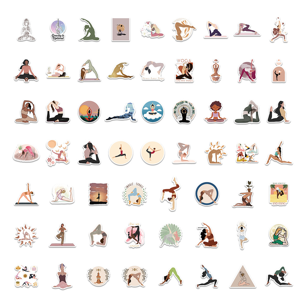 60PCS Aesthetic Yoga Stickers  - Kids Yoga Toys incelemesi ve fiyatı